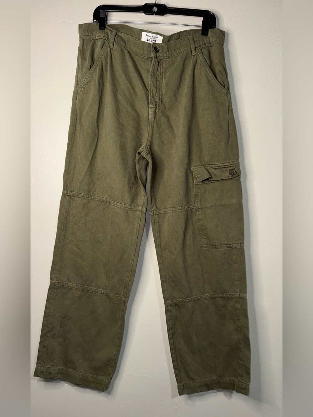 Reformation Olive Green Cargo Trousers